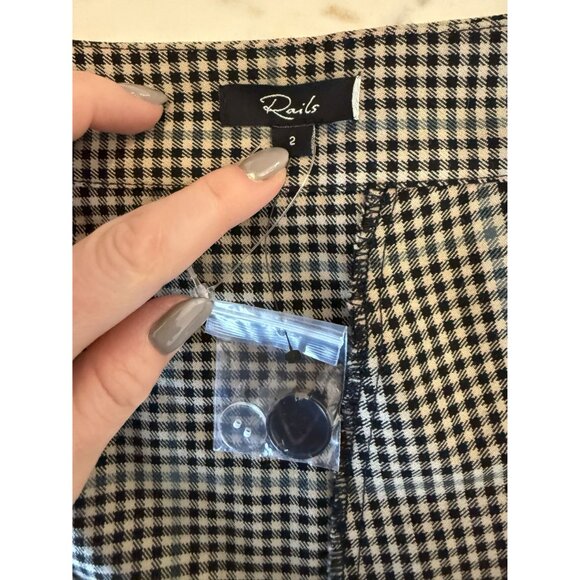 NEW Rails Adriana Check Wrap Miniskirt Brown Teal Sz 2 [jb] - Picture 7 of 10